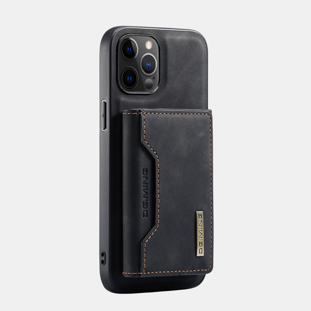 Premium Læder iPhone Cover – 2-i-1 Magnetisk Pung, Kortholder & Stativfunktion Mobiltelefoncovers Tech Butik iPhone 17 Pro Max Elegant Sort