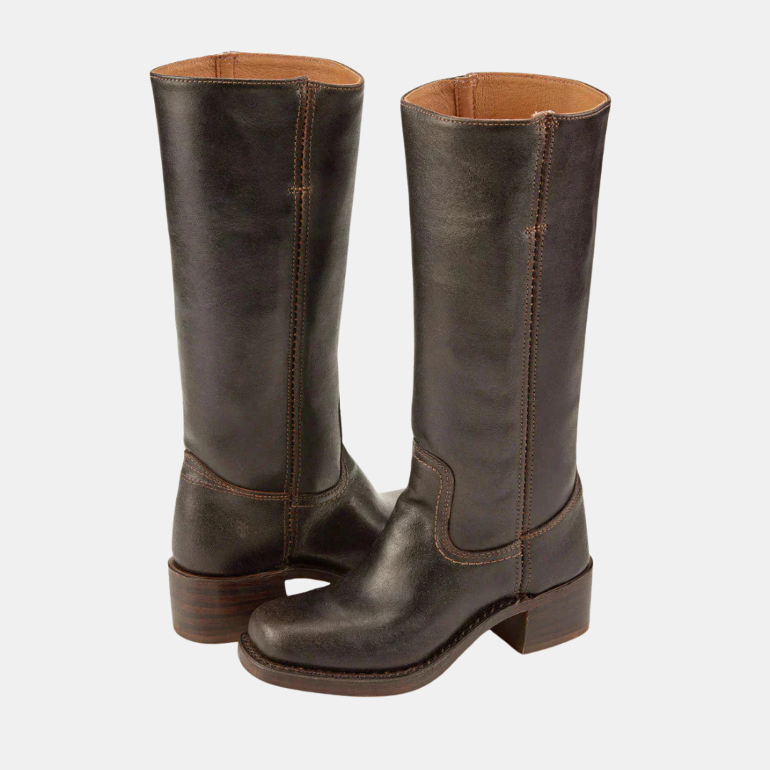 Klassiske Dame Støvler med Blokhæl – Tidløs Stil og Komfort Hele Dagen Women's Boots Tech Butik Mørkebrun 36