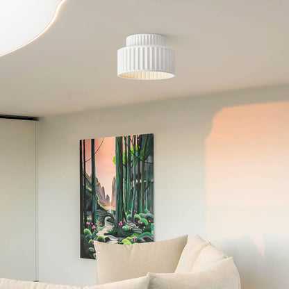 Cremefarvet 2-lags Flush Mount Loftlys – Elegant Belysning til Stue og Køkken Flush Mount Lys Tech Butik
