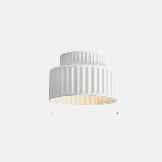 Cremefarvet 2-lags Flush Mount Loftlys – Elegant Belysning til Stue og Køkken Flush Mount Lys Tech Butik Hvid