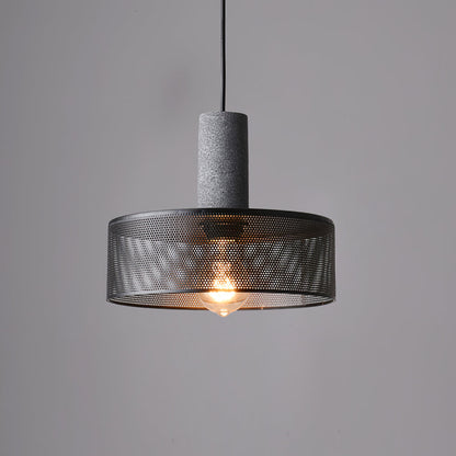 Cylindrisk Loftlampe i Beton og Metal til Moderne Rum hængelampe Tech Butik Model F Dia 25cm x H 20cm