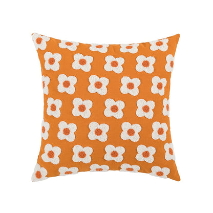 Broderet Lændepudebetræk til Forårscharme Throw Pillows Tech Butik Firkantet Orange