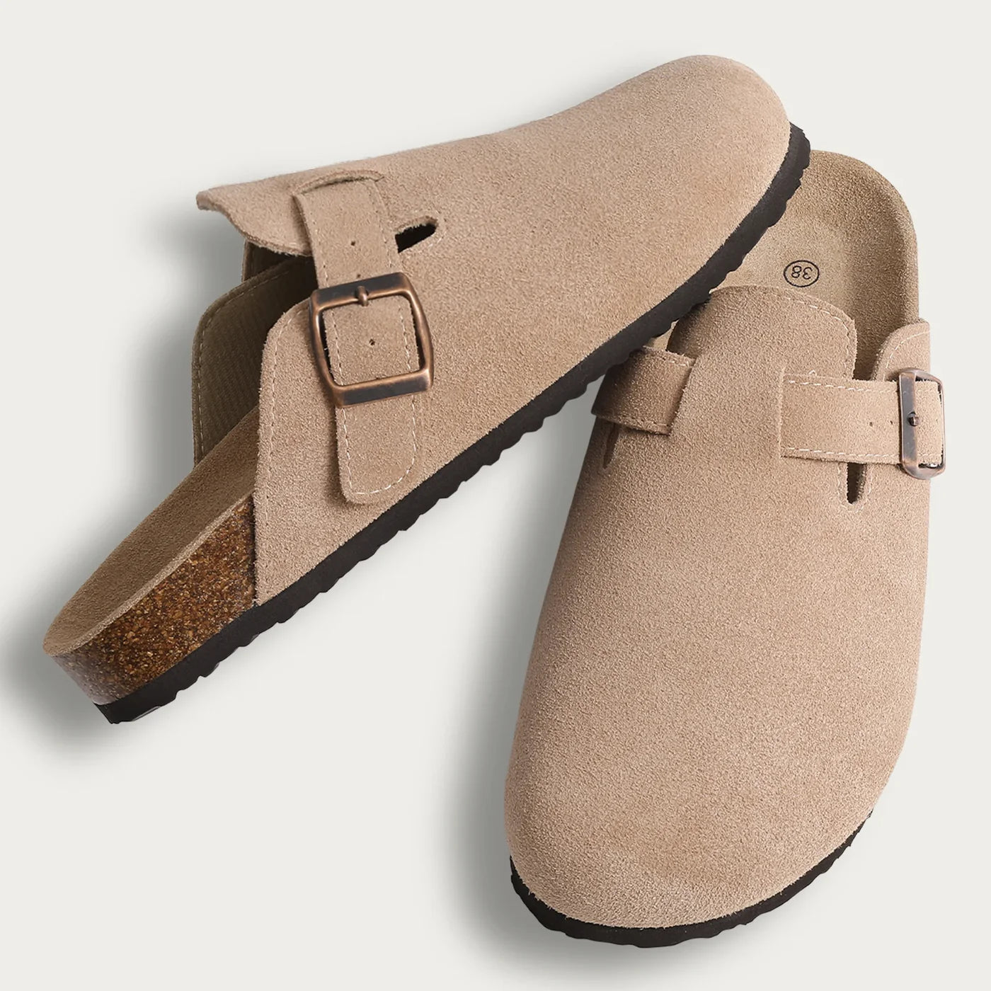 Dame Mokkasin i Abrikosfarvet Ruskind – Slip-On Komfort med Svangstøtte Sutskoen Tech Butik