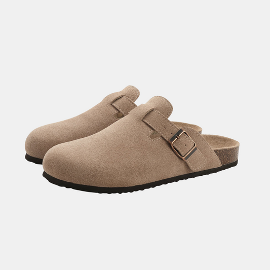 Dame Mokkasin i Abrikosfarvet Ruskind – Slip-On Komfort med Svangstøtte Sutskoen Tech Butik Abrikos 36