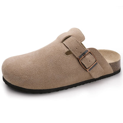 Dame Mokkasin i Abrikosfarvet Ruskind – Slip-On Komfort med Svangstøtte Sutskoen Tech Butik