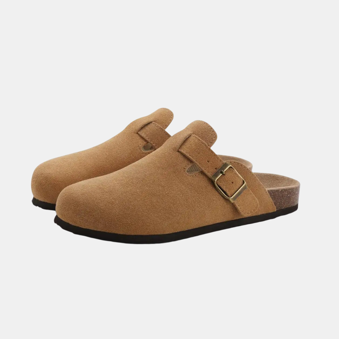 Dame Mokkasin i Brunt Ruskind – Komfortable Slip-Ons med Svangstøtte Sandaler Tech Butik Brun 36