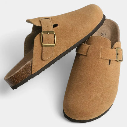 Dame Mokkasin i Brunt Ruskind – Komfortable Slip-Ons med Svangstøtte Sandaler Tech Butik