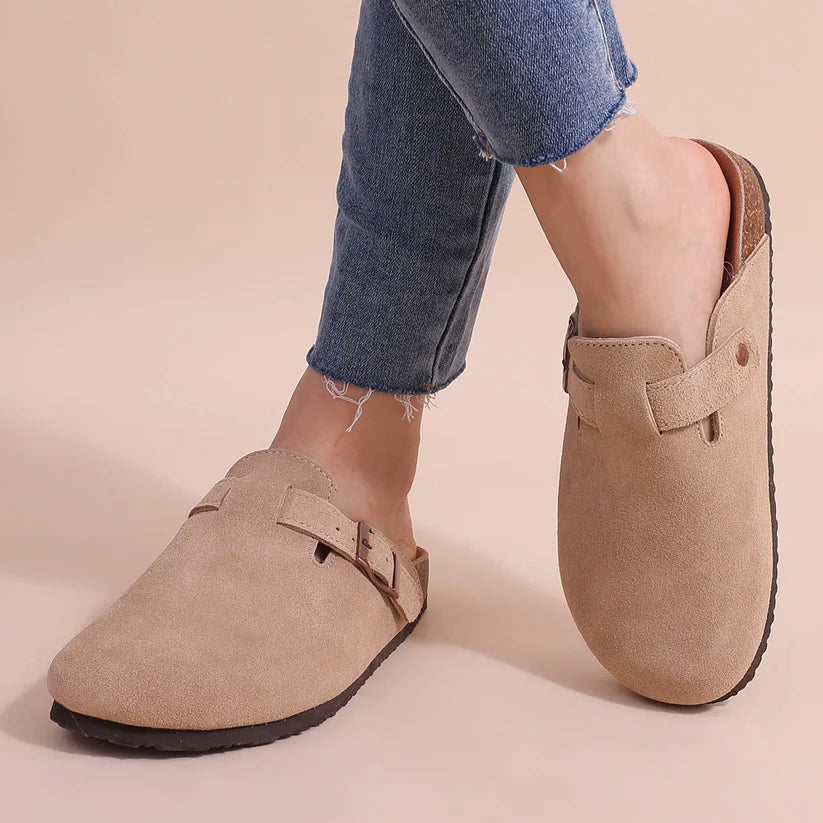 Dame Mokkasin i Brunt Ruskind – Komfortable Slip-Ons med Svangstøtte Sandaler Tech Butik