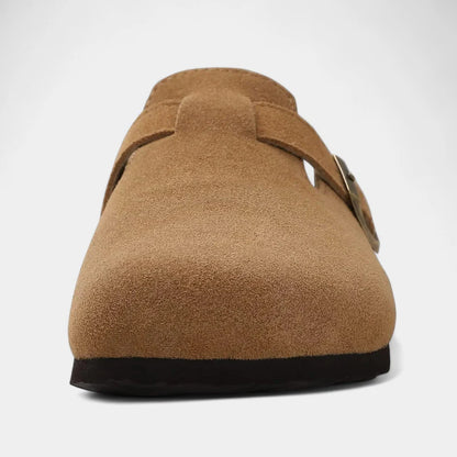 Dame Mokkasin i Brunt Ruskind – Komfortable Slip-Ons med Svangstøtte Sandaler Tech Butik