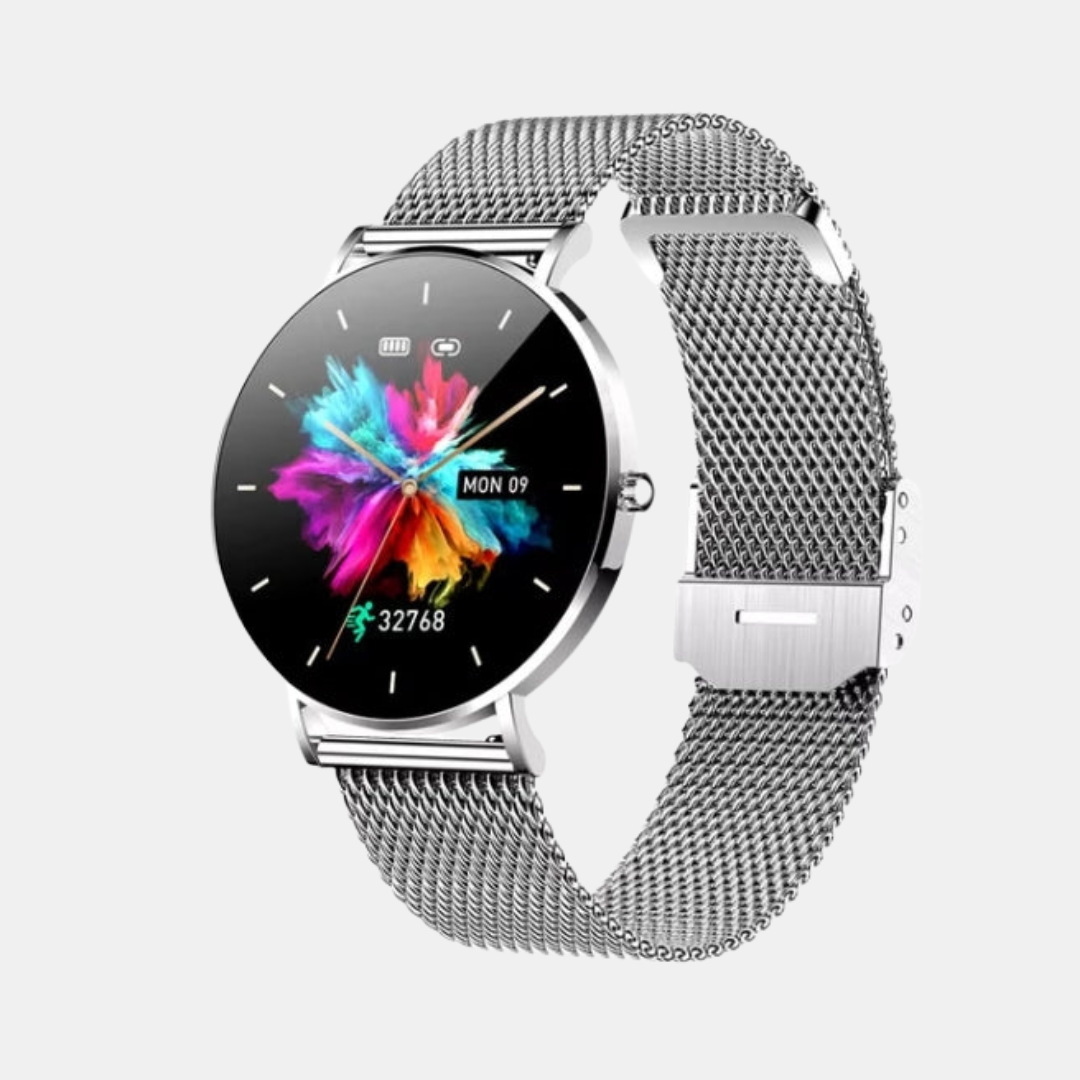 Dame Ultra-Tynd Smartwatch – 6,8 mm AMOLED, Vandtæt Bærbar teknologi Tech Butik Sølv