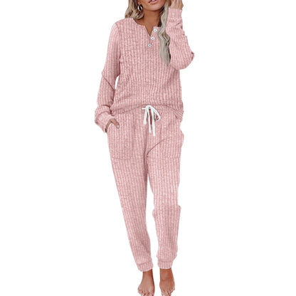 Dame Loungewear Sæt med Knappelukning Loungewear Set Tech Butik Pink S