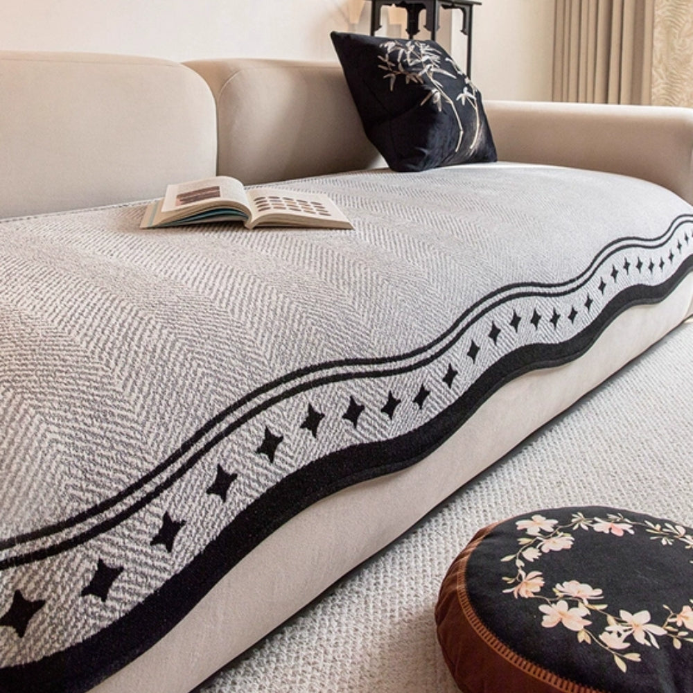 Modern Wave Anti-Skrid Sofaovertræk – Slank Beskyttelse med Sikker, Skridsikker Pasform Sofa Covers Tech Butik