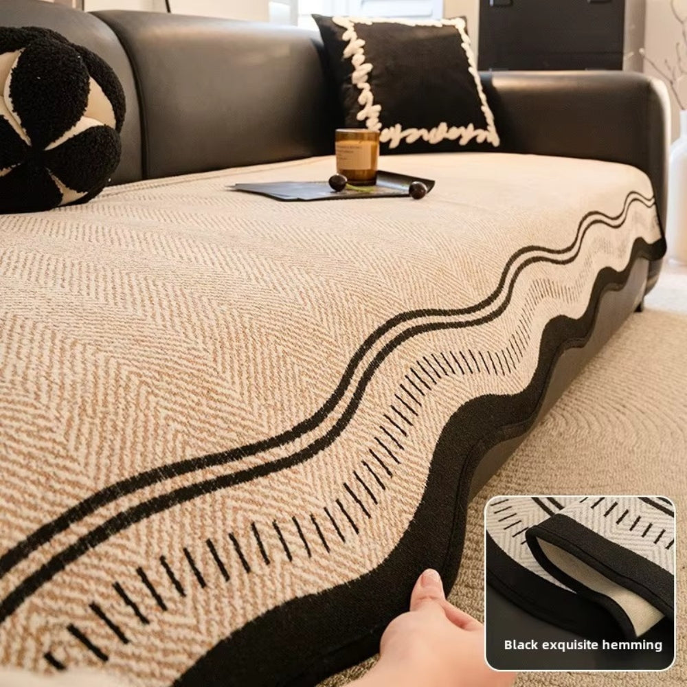 Modern Wave Anti-Skrid Sofaovertræk – Slank Beskyttelse med Sikker, Skridsikker Pasform Sofa Covers Tech Butik