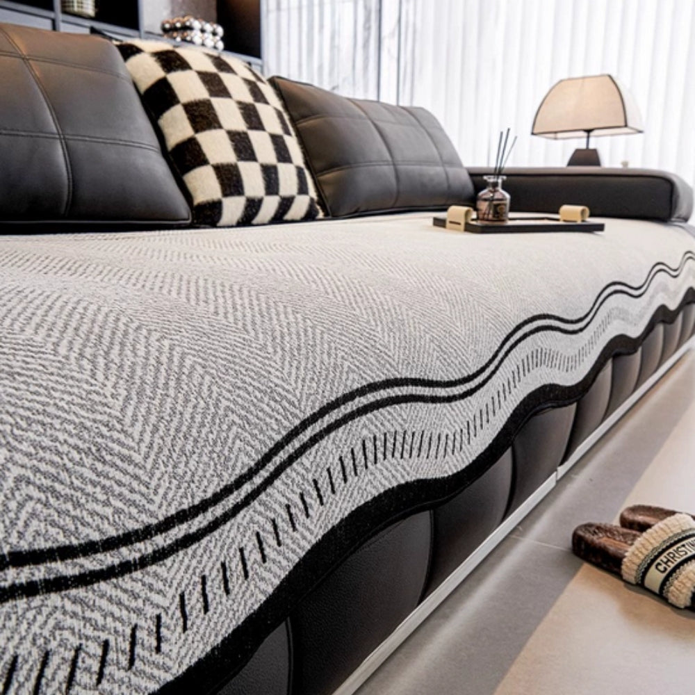 Modern Wave Anti-Skrid Sofaovertræk – Slank Beskyttelse med Sikker, Skridsikker Pasform Sofa Covers Tech Butik Stendrift 89 cm x 71 cm