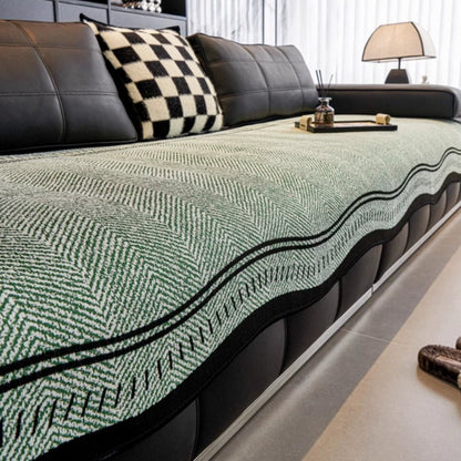 Modern Wave Anti-Skrid Sofaovertræk – Slank Beskyttelse med Sikker, Skridsikker Pasform Sofa Covers Tech Butik Grøn vævning 89 cm x 71 cm