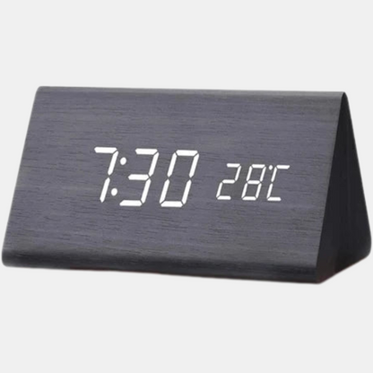 Digitalt vækkeur med stemmestyring og LED-display Ure Tech Butik Sort trekantet