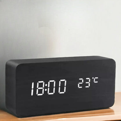 Digitalt vækkeur med stemmestyring og LED-display Ure Tech Butik Sort-blokformet