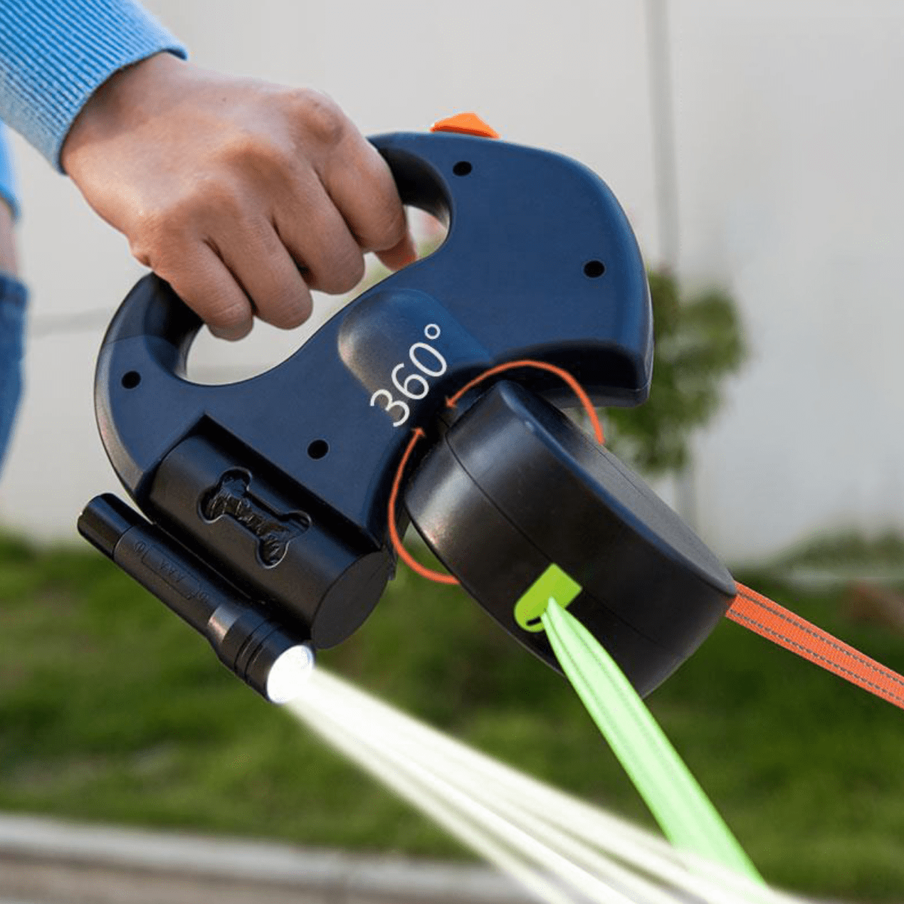 Dobbelt Hundesnor Med Indbygget Lommelygte Og 360° Drejbar Mekanisme Lommelygte Tech Butik