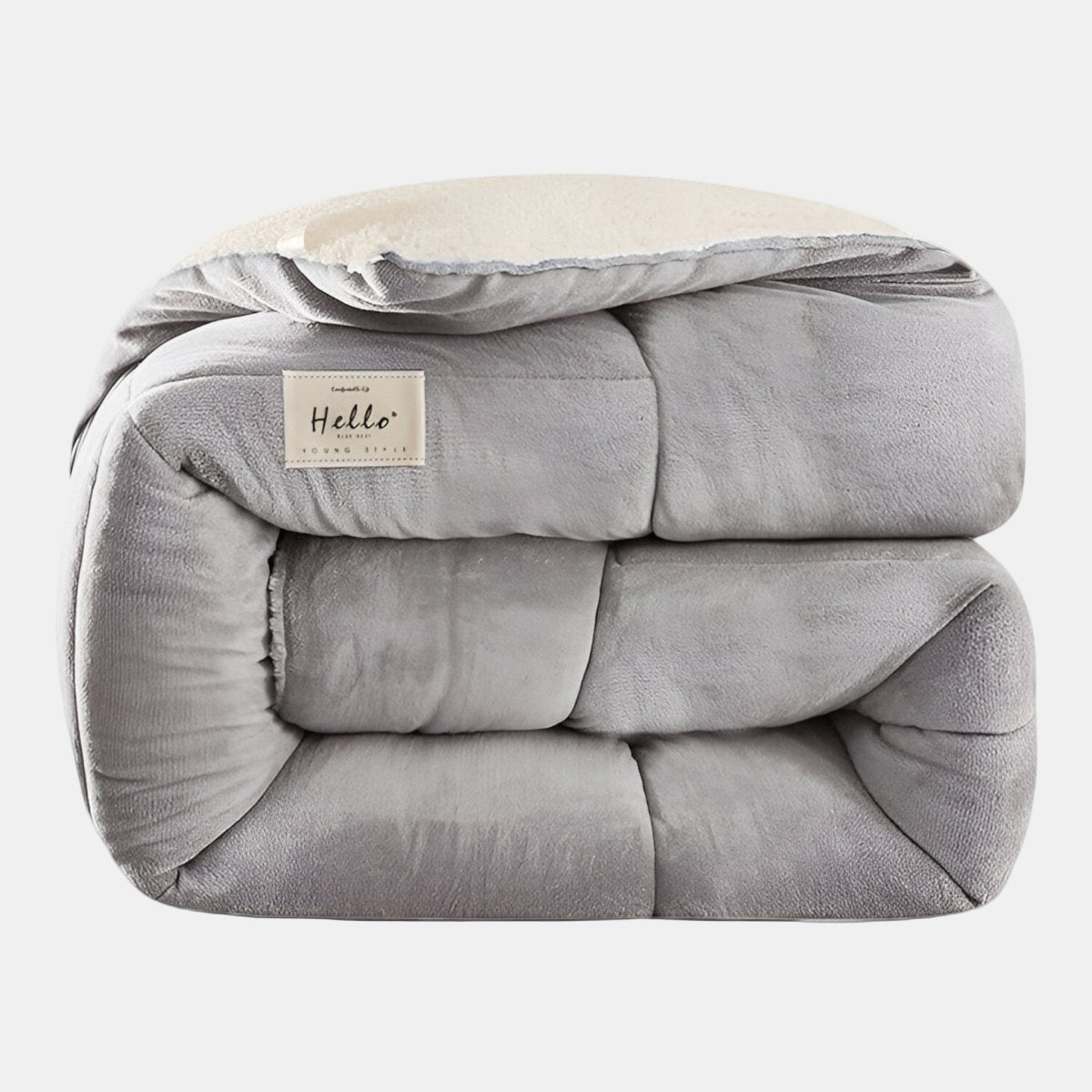 Dobbeltsidet Soveværelses Tæppe i Mælk Fløjl og Lambswool – Komfortabel Isolering Senge tæpper Tech Butik Grå 173 x 229 cm