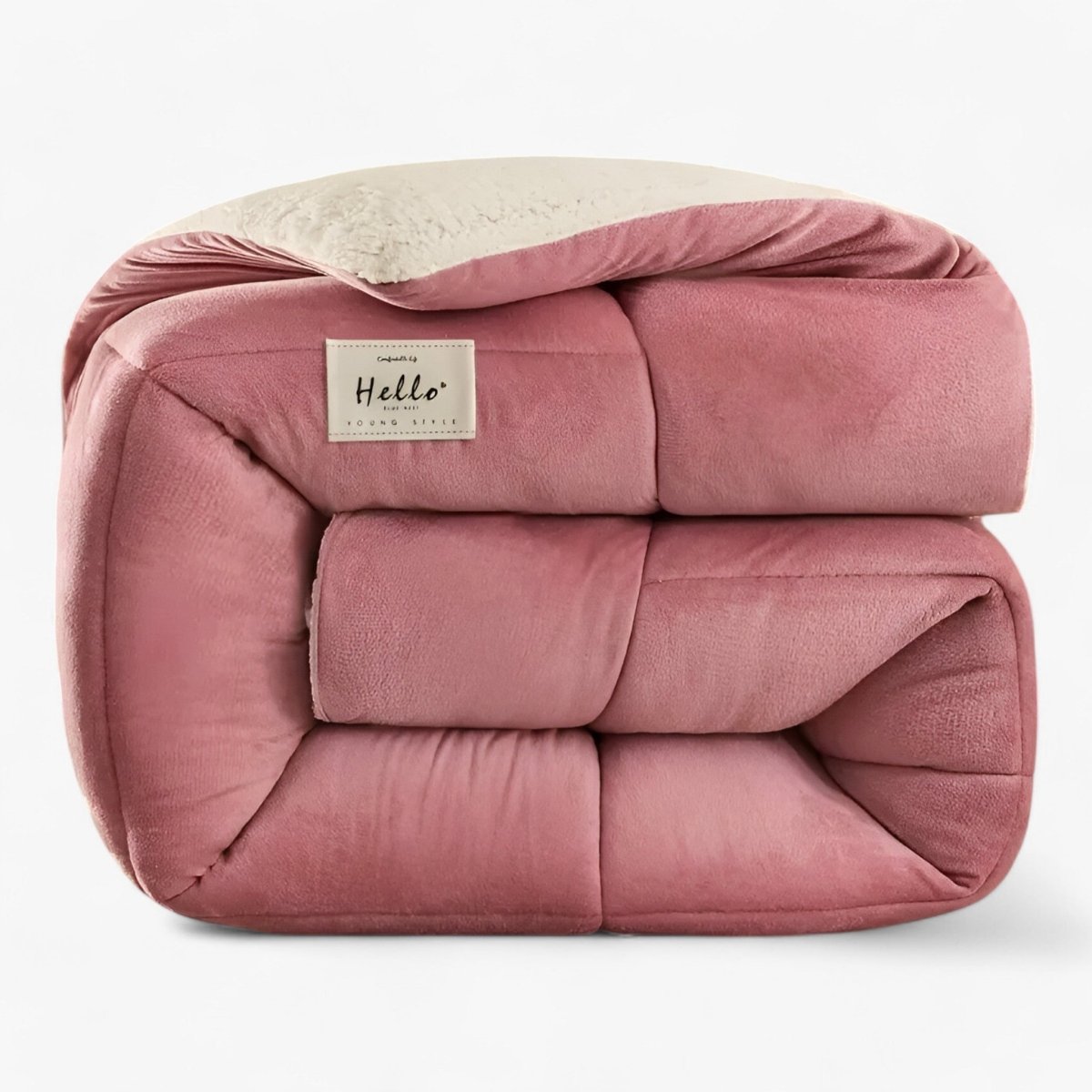 Dobbeltsidet Soveværelses Tæppe i Mælk Fløjl og Lambswool – Komfortabel Isolering Senge tæpper Tech Butik Rød 173 x 229 cm