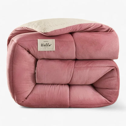 Dobbeltsidet Soveværelses Tæppe i Mælk Fløjl og Lambswool – Komfortabel Isolering Senge tæpper Tech Butik Rød 173 x 229 cm