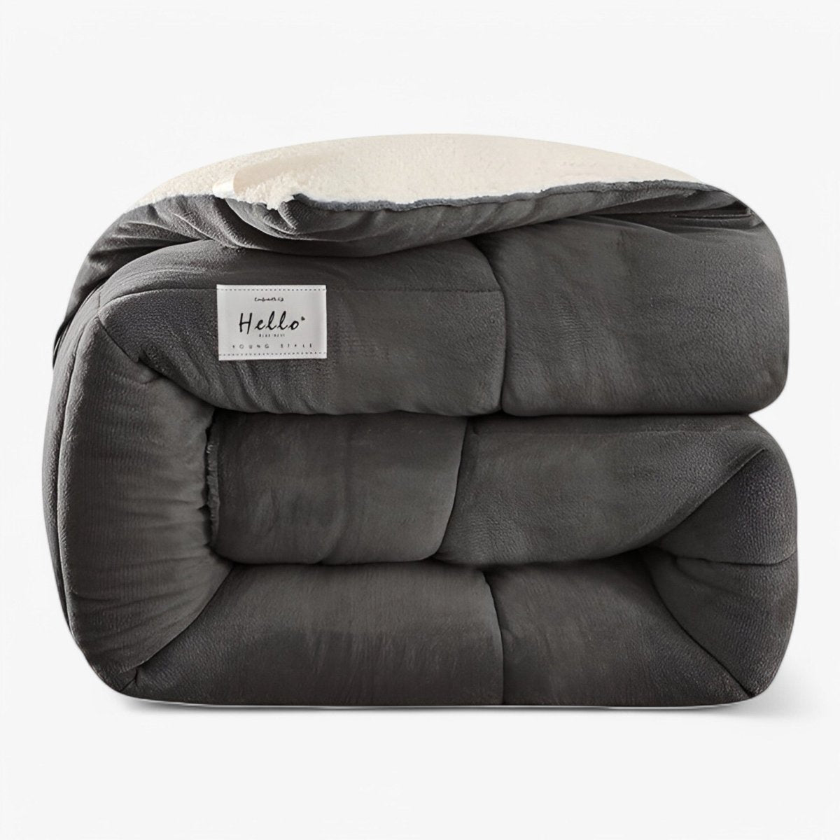 Dobbeltsidet Soveværelses Tæppe i Mælk Fløjl og Lambswool – Komfortabel Isolering Senge tæpper Tech Butik Mørkegrå 173 x 229 cm