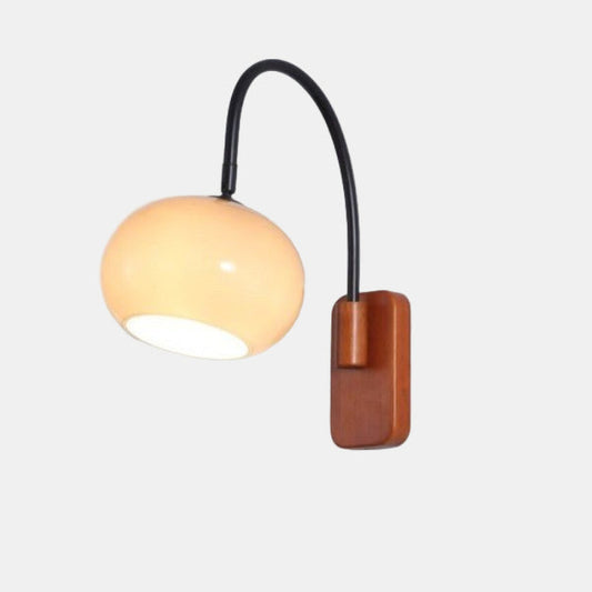 Draaibare Væglampe i Bauhaus Stil med Persimmon Glas Væglampe Tech Butik Hvid