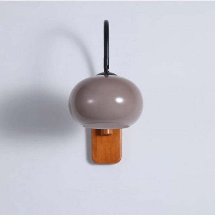 Draaibare Væglampe i Bauhaus Stil med Persimmon Glas Væglampe Tech Butik Grå