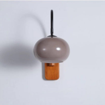 Draaibare Væglampe i Bauhaus Stil med Persimmon Glas Væglampe Tech Butik Grå