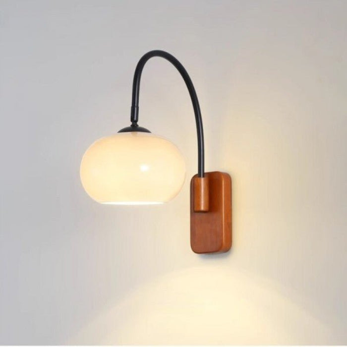 Draaibare Væglampe i Bauhaus Stil med Persimmon Glas Væglampe Tech Butik