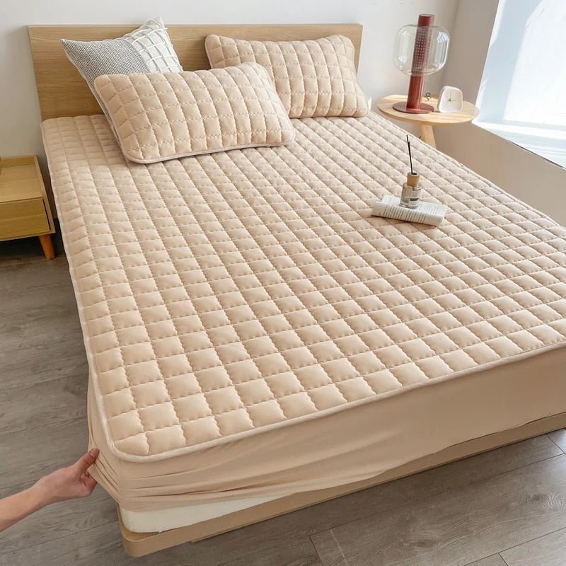 Drømmepude Madrasbetræk - Komfortabel, Åndbar og Hygiejnisk Beskyttelse Madrasbetræk Tech Butik Beige 90x200x30cm (Enkelseng)