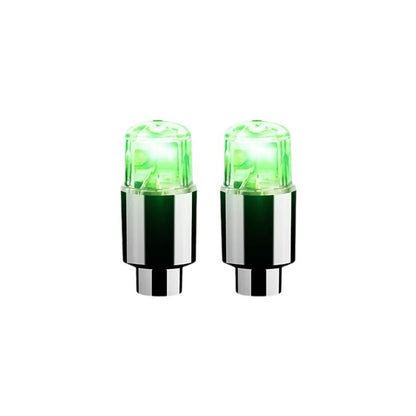 LED Dækventil Låg – Nat Sikkerhedslys til Biler & Cykler Automotive Lighting Tech Butik Grøn 2 stk