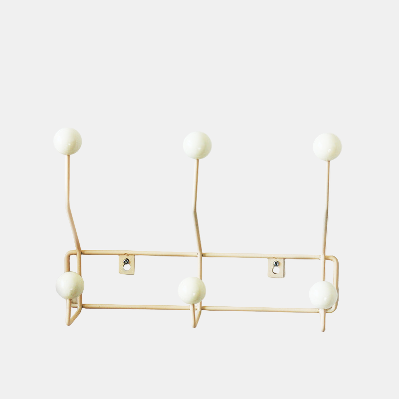 Eames Dot Stil Vægreol Knagerække til Stilfuld Opbevaring Tech Butik Hvid 3 kroge