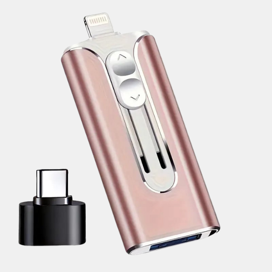 Bærbar 4-i-1 USB Flashdrev – Robust Lagerplads til Flere Enheder USB-flashdrev Tech Butik Lyserød 32GB