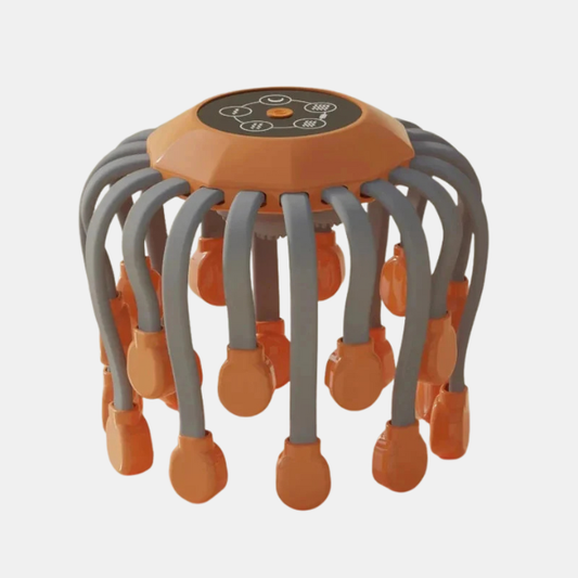 Avanceret 20-Hoved Hovedbundsmassager – Vibration & Rødt Lys Afslapning Scalp Massager Tech Butik Orange