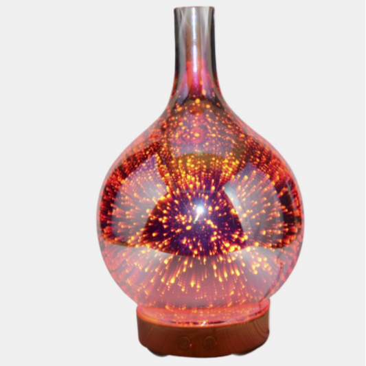 Elegant 3D Glasvaas Aroma Diffuser med Farveskiftende LED Lys Aroma Diffuser Tech Butik