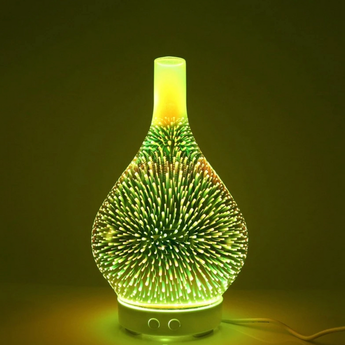 Elegant 3D Glasvaas Aroma Diffuser med Farveskiftende LED Lys Aroma Diffuser Tech Butik