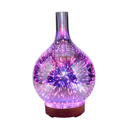Elegant 3D Glasvaas Aroma Diffuser med Farveskiftende LED Lys Aroma Diffuser Tech Butik
