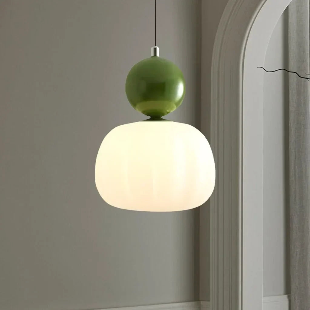 Elegant Art Deco Hanglamp Med Raffineret Design I Crème, Krom, Grøn, Rød Pendellampe Tech Butik Grøn Enkel
