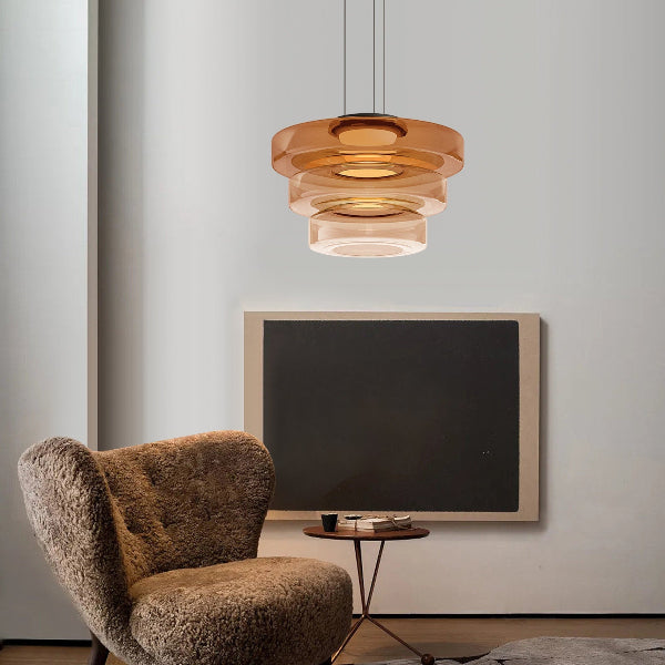 Elegant Bauhaus Glas LED Pendellampe Belysning Tech Butik