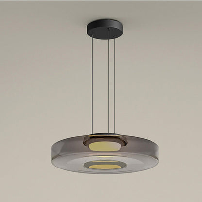 Elegant Bauhaus Glas LED Pendellampe Belysning Tech Butik Røggrå 1 Niveau-D25 x H11 cm
