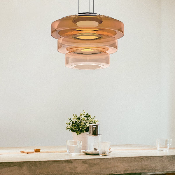 Elegant Bauhaus Glas LED Pendellampe Belysning Tech Butik