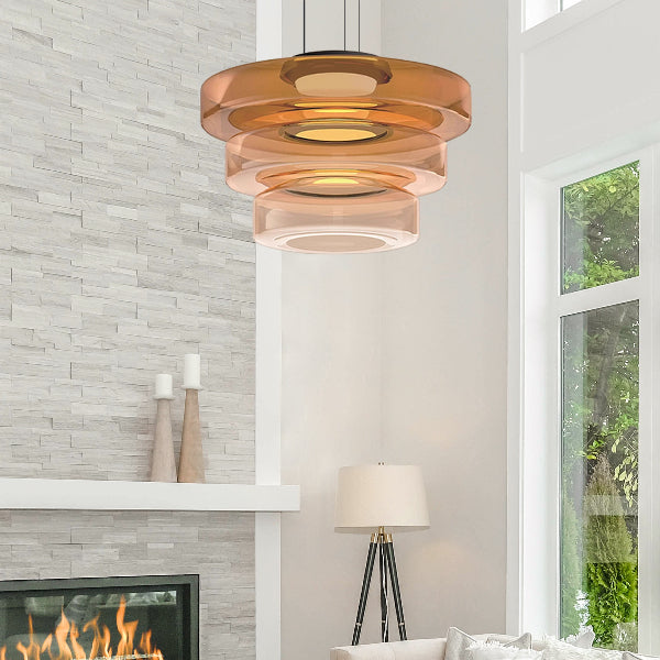 Elegant Bauhaus Glas LED Pendellampe Belysning Tech Butik