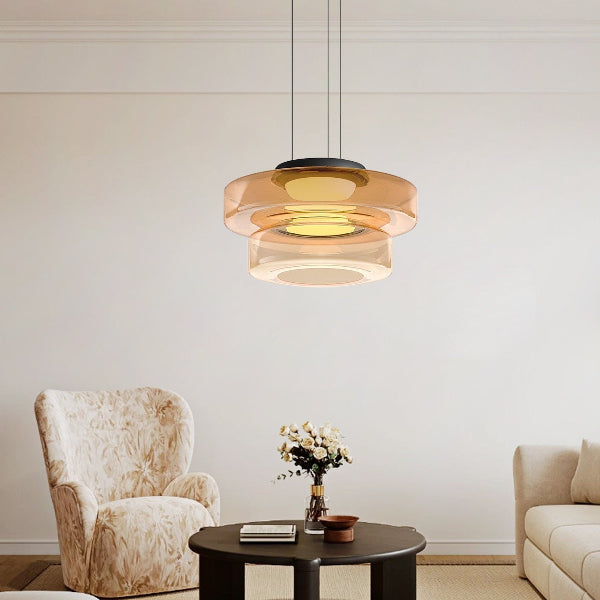 Elegant Bauhaus Glas LED Pendellampe Belysning Tech Butik