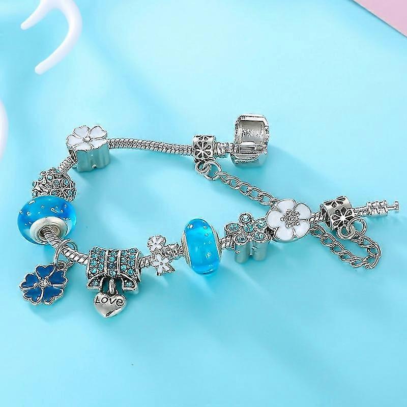 Elegant Blomster Charm Armbånd – Tidløst 925 Sterling Sølv med Naturlig Skønhed Armbånd Tech Butik