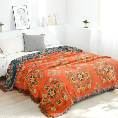 Boho Jacquard Tæppe – Alsidigt Sofa- og Sengetæppe Tæpper Tech Butik