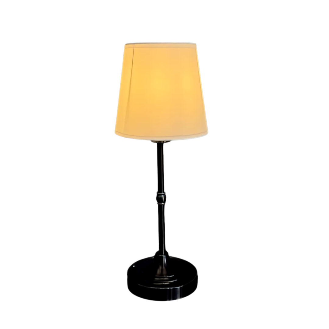 Elegant Bordlampe i Hvid Metal og Glas til Moderne Indretning Bordlampe Tech Butik Sort