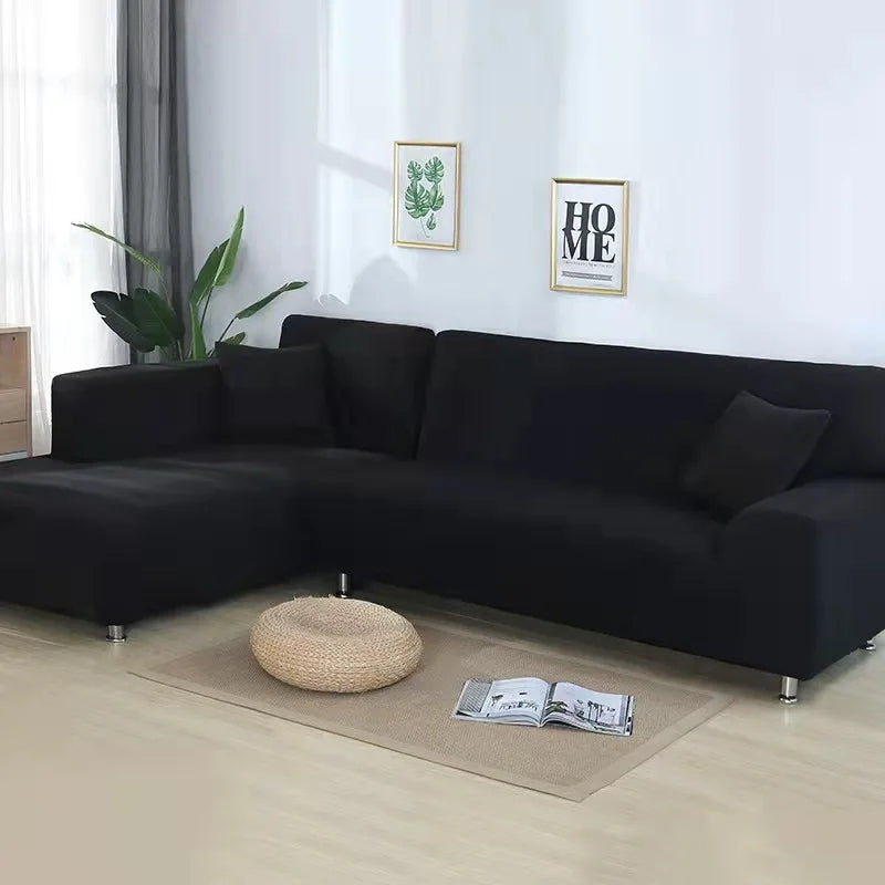 Elegant Fløjl Sofa Dække – Beskytter Mod Pletter til Stue og Dagligstue Sofaovertræk Tech Butik 1-Sæde (90-140 cm) Sort