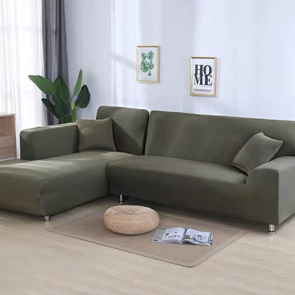 Elegant Fløjl Sofa Dække – Beskytter Mod Pletter til Stue og Dagligstue Sofaovertræk Tech Butik 1-Sæde (90-140 cm) Hærgrøn