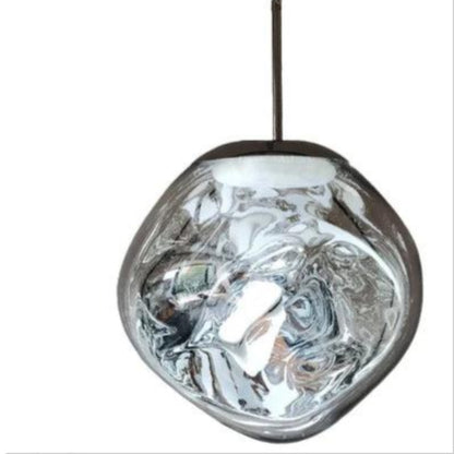 Elegant Glas Lampe - Minimalistisk Hanglamp til Moderne Indretning Pendellampe Tech Butik Sølv 20 cm x 20 cm